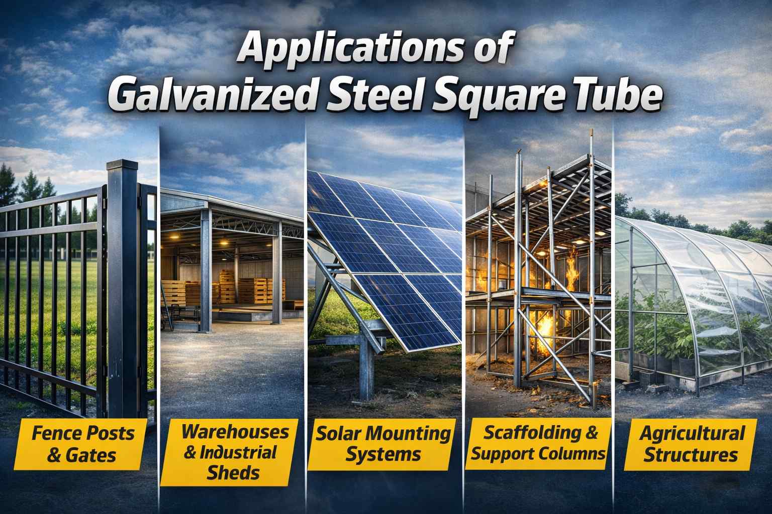 Applications of Galvanized Steel Square Tube Applications of Galvanized Steel Square Tube