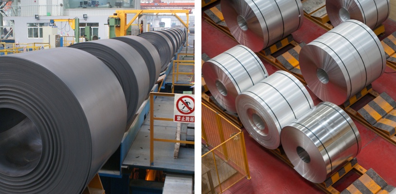Hot rolled and cold-rolled carbon steel coils