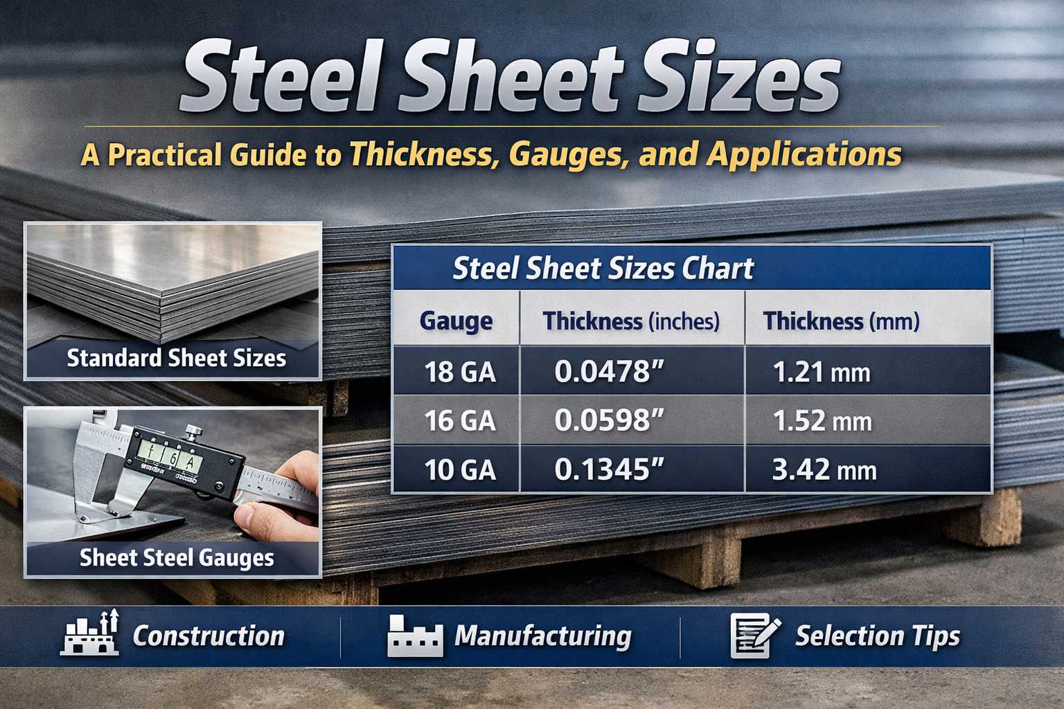 Steel Sheet Sizes: A Practical Guide to Thickness, Gauges, and Applications