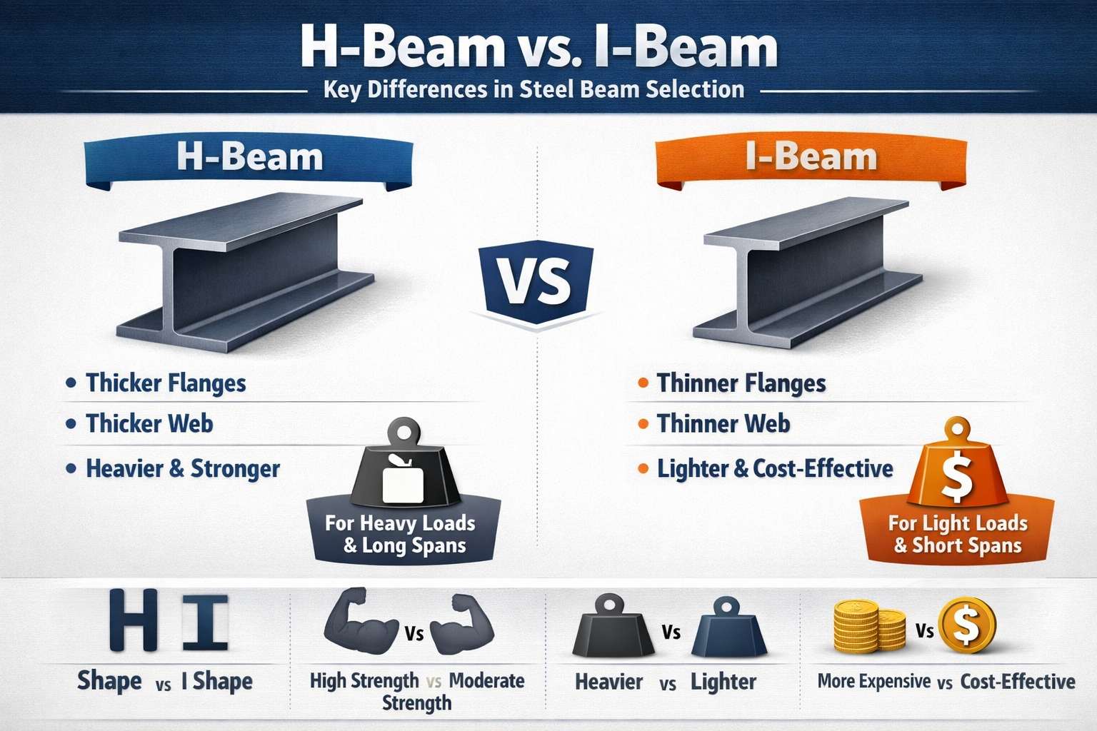 H-Beam vs. I-Beam: Key Differences in Steel Beam Selection