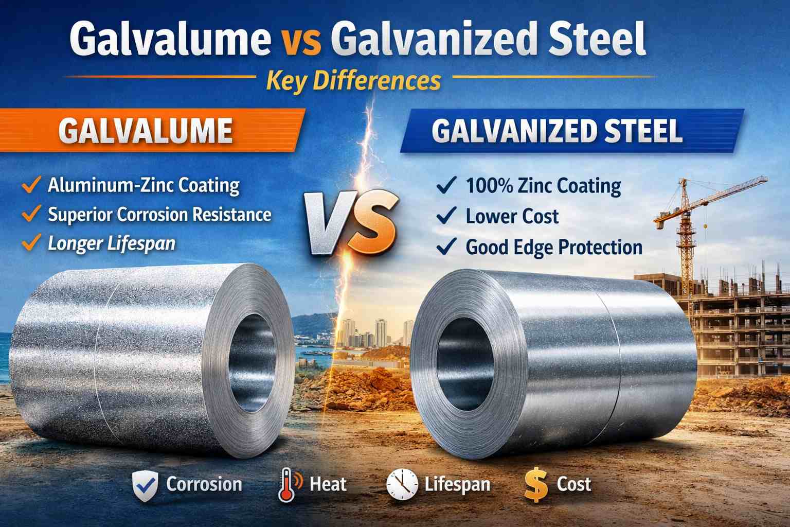Galvalume vs Galvanized Steel: Key Differences